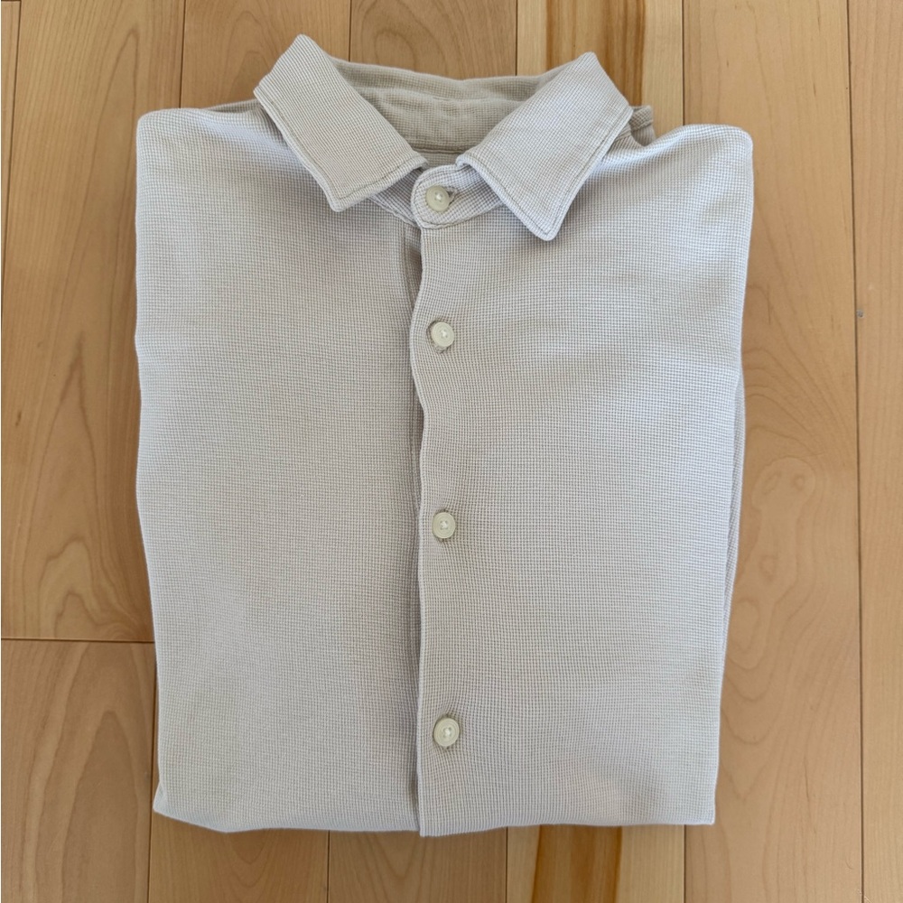 ZARA MEN’S BEIGE BUTTON DOWN SHIRT SMALL SLIM FIT